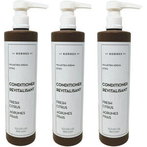 Korres Conditioner Fresh Citrus 360ml 12.2oz (Lot Of 3) Made In Greece